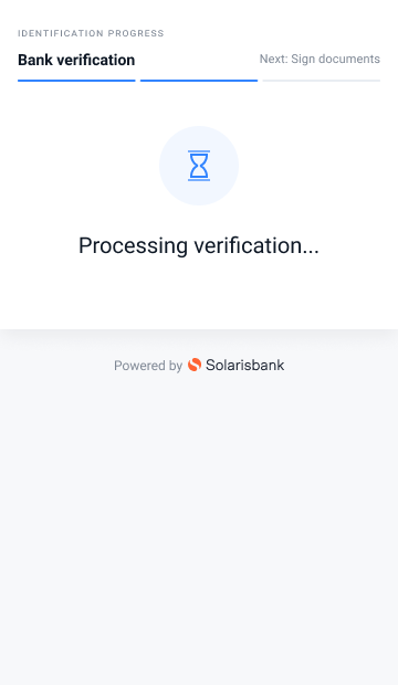 Bankident webview: Bank account login screen 2