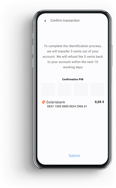 Bankident webview: Transaction confirmation screen