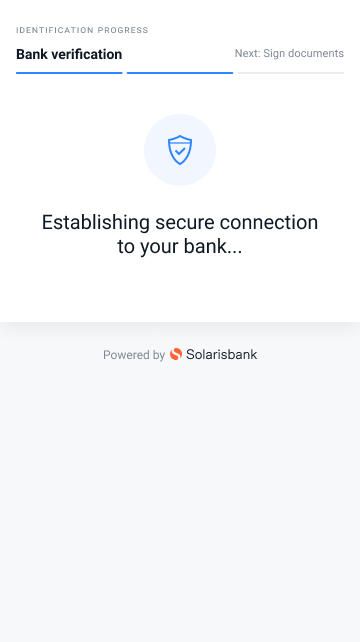 Bankident webview: IBAN validation screen 2