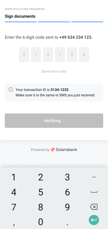 Bankident webview: QES confirmation screen 2